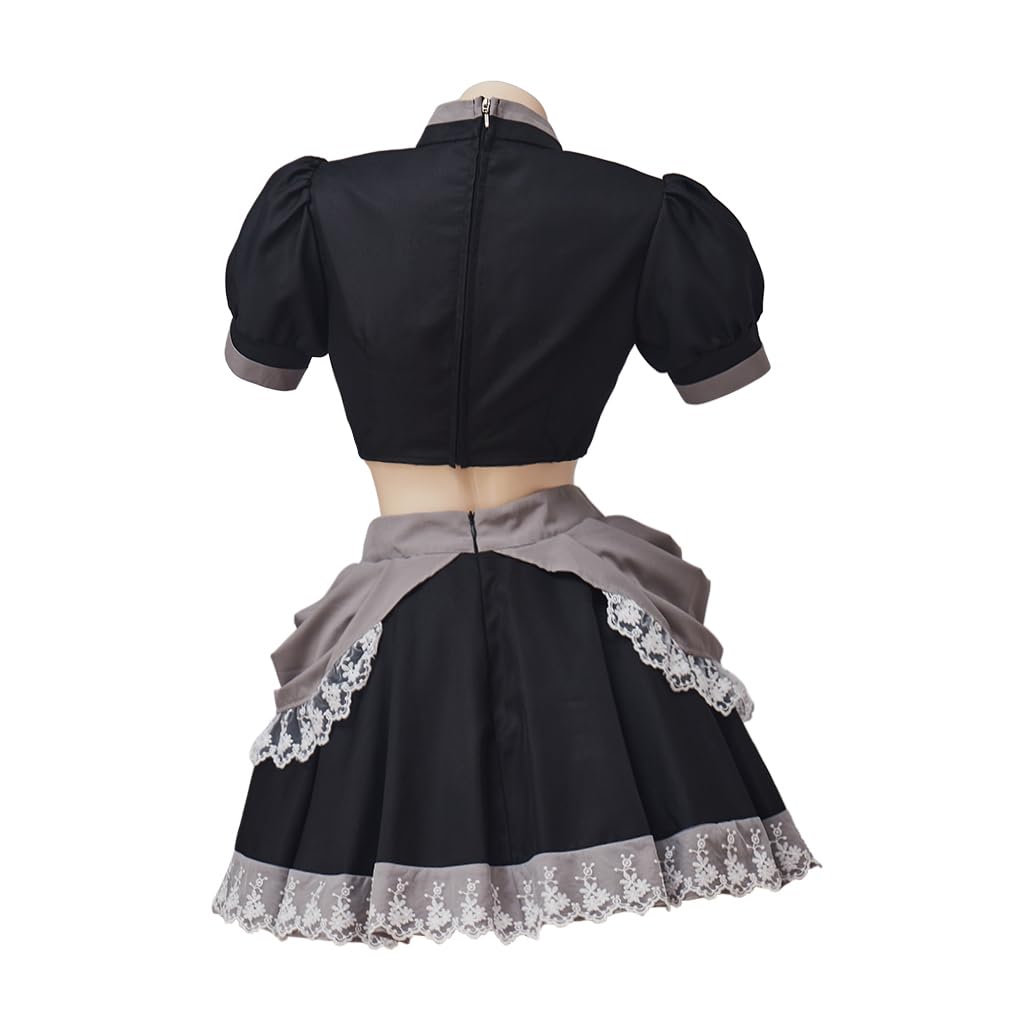 Willyacos Bowsette Cosplay Dress Sexy Black Short Princess Bowsette Cosplay Costume Dress Tops Skirts Outfit for Adult Women: XX-Large Black