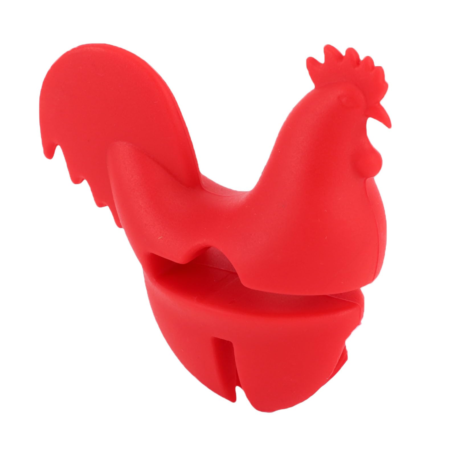 Silicone Rosso Gallo Pentola Clip Cucchiaio Resto Portautensili da Cucina a Prova di Calore Divertente Strumento Decorativo