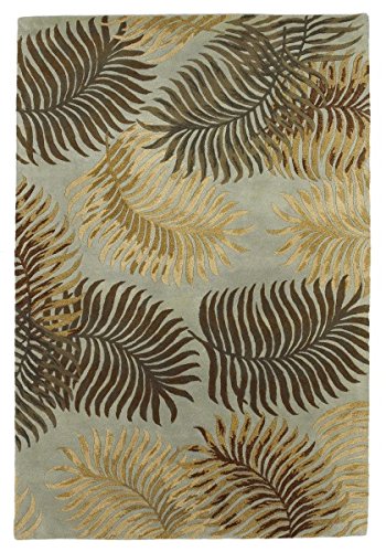 Kas Rugs2612 Havana Fern View Area Rug, 8-Feet by 10-Feet 6-Inch, Aqua
