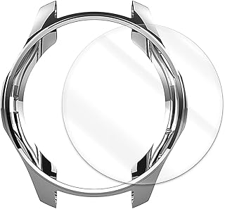 High Definition Anti-Strike Shockproof Wear-Resisting Tempered Glass Screen Protector Film Ultra-Thin Dustproof Soft TPU Case Cover Skin Compatible with Samsung Gear S3 Classic SM-R770N