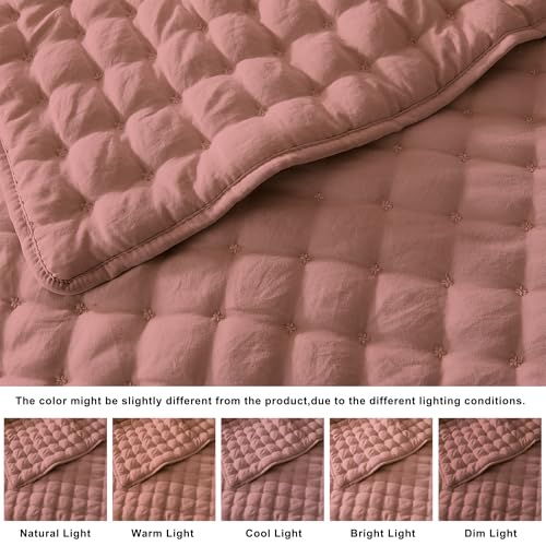 Image of WDCOZY Cloud Soft Quilt Set, Queen Size, Rosewood, 3 Pieces 90x90 inches