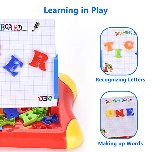 Placa de apagamento a seco magnética educacional para crianças Prancheta de desenho dobrável com let