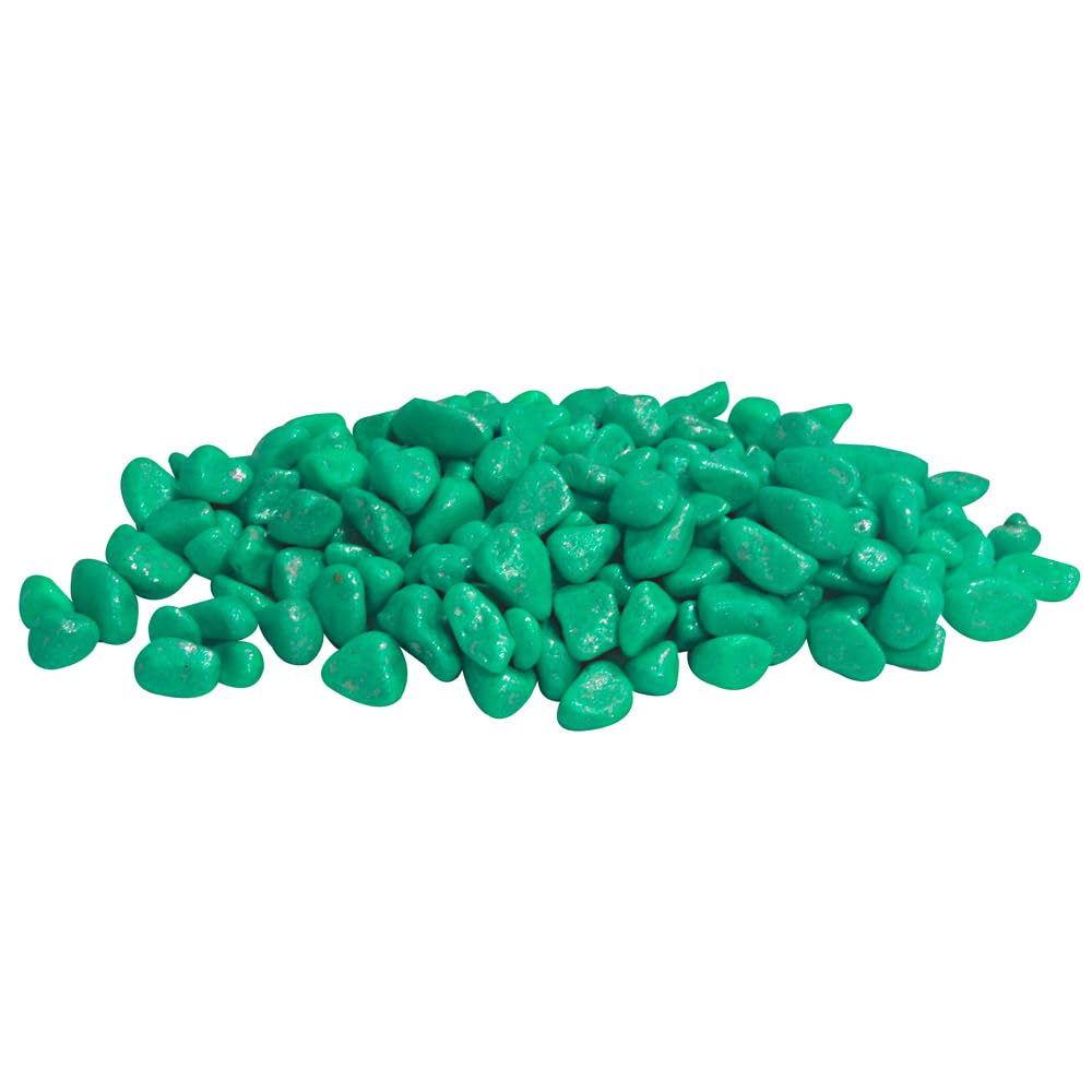Amtra Fluo Gravel - Decorativo per Acquario, Ghiaia ceramizzata per fondale, per Acquario di Acqua Dolce e salata, Privo di polveri, Verde, 350 G