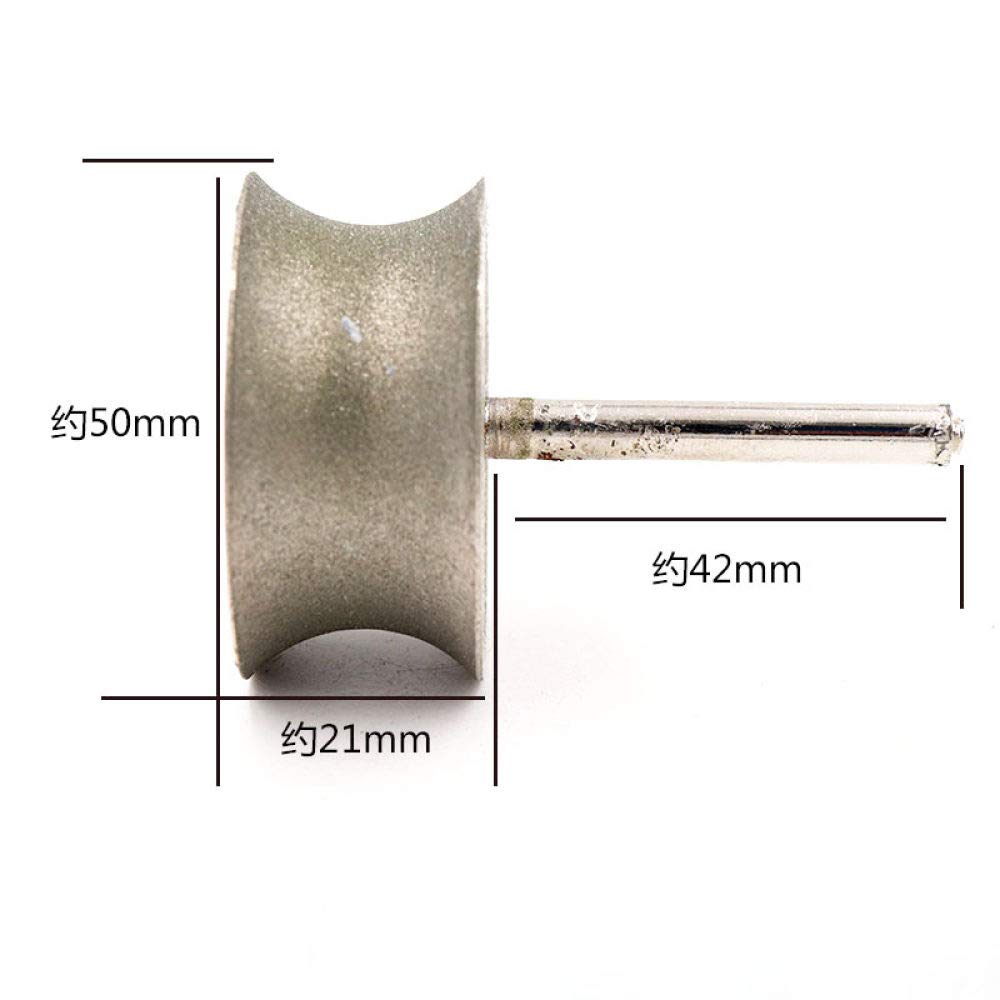 6mm Gambo Diamante concavo lucidatura rettifica Testa abrasiva utensile Anello Giada Braccialetto lucidatura rettifica speleologia Ruota Giada Intaglio(30x15 Rough Grit)