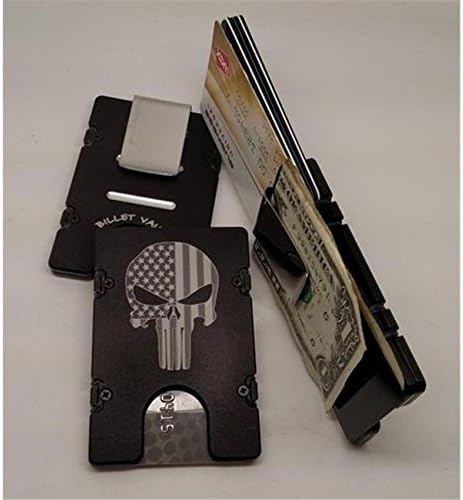 Helm Punisher American Flag RFID Protected Aluminum Wallet & Credit Card Holder