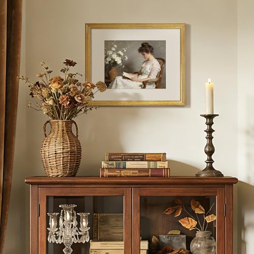 Image of upsimples Vintage 16x20 Frames, Antique Gold Frames Display 11x14 with Mat or 16x20 Picture Without for Vertical or Horizontal Wall Decor, 1pack | Fit 11x14 and 16 x 20 Poster, Wall or Tabletop Display, Antique-style Decoration, Rustic Farmhouse Decor, For Weddings