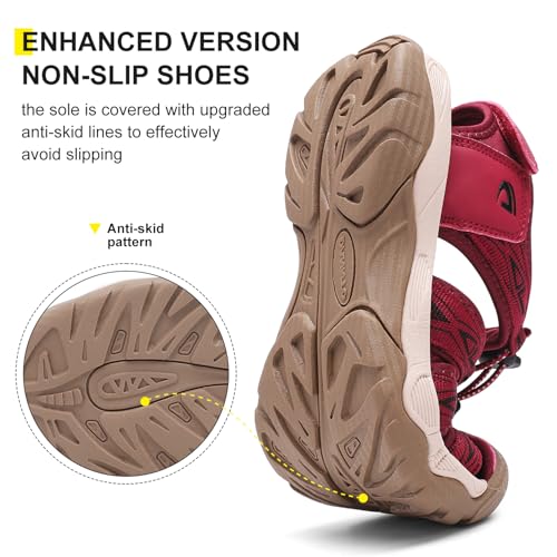 Image of Dannto Women's Sport Hiking Sandals Closed Toe Outdoor Athletic Walking Sandal Lightweight Summer Water Shoes