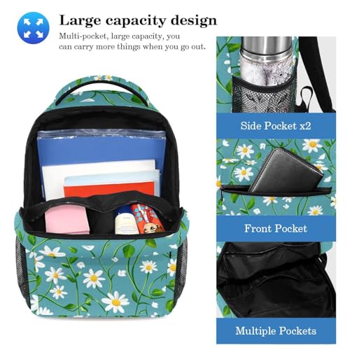 Sac à dos petites fleurs de marguerite fraîches pour l'école