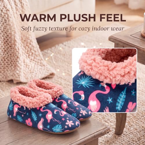 Image of Cozylook Fuzzy Slippers for Women Indoor Soft Sole Slipper Socks | Warm plush feel, non slip grippers, easy step-in, flexible bottom, bedroom and home wear
