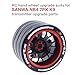 Raflot Aluminum RC Hand Wheel Remote Control Steering Wheel Replacement Accessory Remote Control Handwheel for SANWA NB4 7PX X9 Transmitter Upgrade Accessories(Black Red)