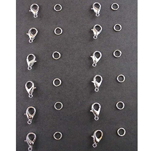 Image of eshoppee Pack of 12 pcs Silver Color Necklace end Locking, Lobster Clasp, Hook, Lock, for Jewellery Making, Art and Craft Making DIY kit