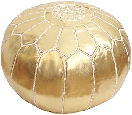 Moroccan Pouf - Gold Metallic