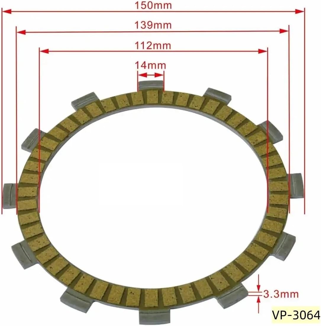 Motorcycle Friction Plates Clutch Kit 9Pcs Motorcycle Friction Clutch Disc Plates for S&uzuki GSX-R1000 2009-2016 for GSX-R1000Z 2013-2014 for GSXR1000