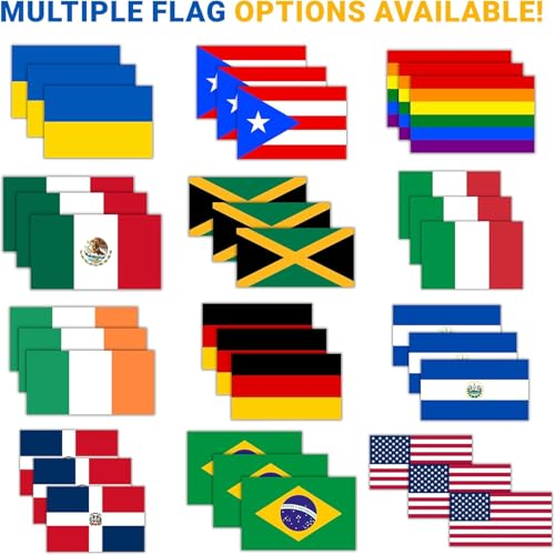 Image of Firefighter Vinyl Flag Stickers, First Responder Car Decals, Waterproof Indoor Outdoor, Laptop Stickers, Car Bumper, Flag, 5 x 3 Inches, Set of 3