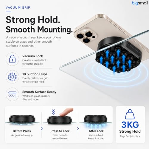 Image of Bigsmall Compatible Car Mobile Holder Magnetic Dashboard Phone Mount with 360 Rotation | Strong Magnet Car Phone Stand for iPhone & Smartphones (Blue)