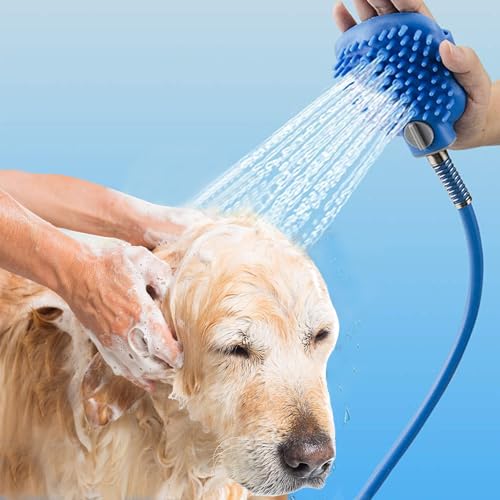 CEASELESLY 4 in 1 Badewerkzeug für Hunde, Duschkopf, Wasch- und Duschaufsatz, Massieren und Pflegen von Haustieren im Innen- und Außenbereich, für Pferde, Nutztiere und Große Hunde