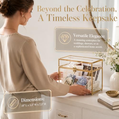 Caja de tarjetas transparente para recepción de boda y bautizos 8