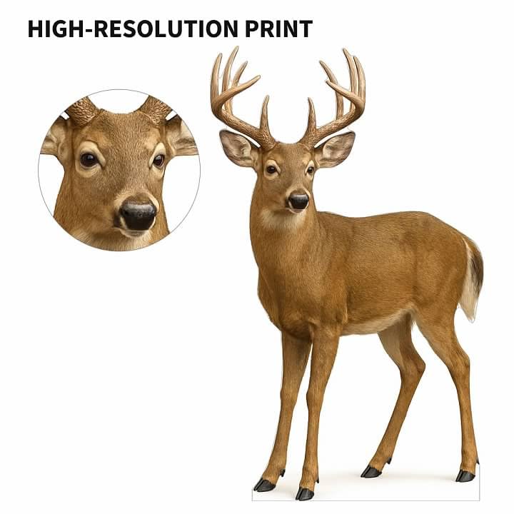 Image of White Tail Deer 3FT Life Size Cardboard Cutout - A Fun Animal Standup for Photo Booths, Birthday Parties, and Events