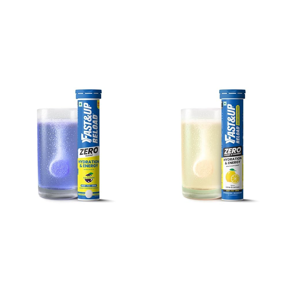 Reload Zero - Zero Sugar Instant Energy & Hydration Drink - Ice Current Flavour - 22 Effervescent Tablets & Fast&Up Reload Zero - Zero Sugar Instant Energy & Hydration Drink - Lime Lemon Flavour - 25-image-49