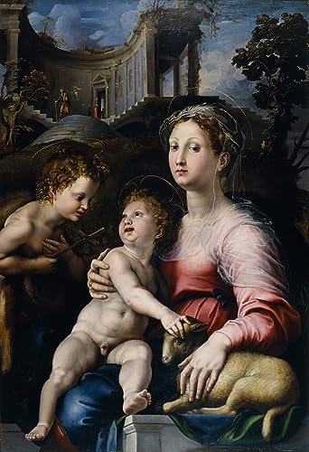 Toile Giulio Romano la Dame et l'Enfant impression murale salon 60x90cm