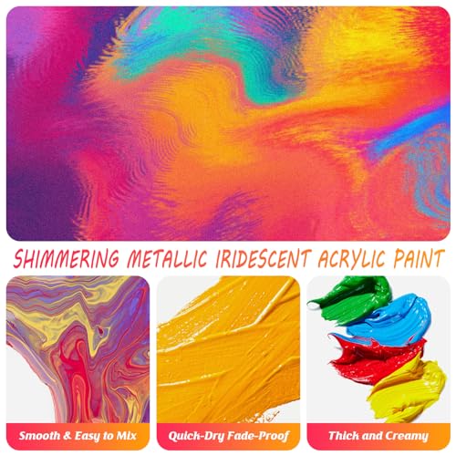 28% Off Caliart Iridescent Acrylic Paint Kit with 24 Colors - Image 4
