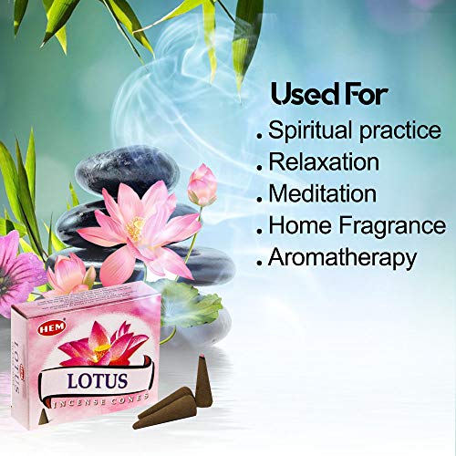 Lotus - Case Of 12 Boxes, 10 Cones Each - Hem Incense From India #TOP4