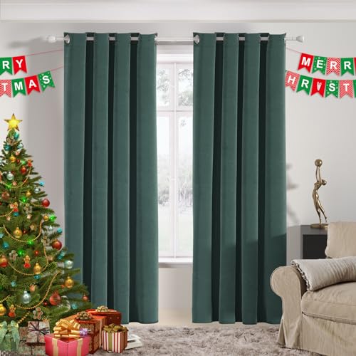 Ystyle Velvet Curtains, Set of 2, 100% Blackout Curtains, 55 x 102 Inch, Thermal Curtain Against Cold and Heat - Image 2