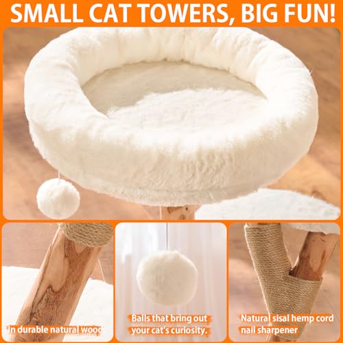 Torre Moderna para Gatos de Interior con 2 Niveles y Poste de Madera miniatura 5