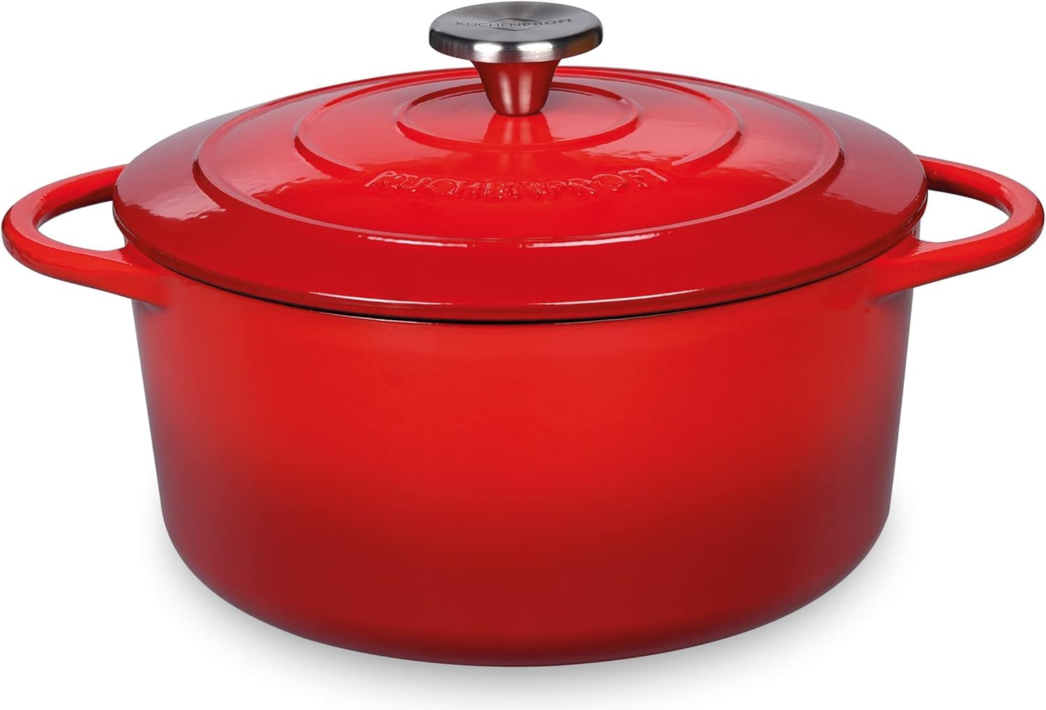 Küchenprofi Provence Round Casserole Dish 22 cm Red Cast Iron Roasting Pan 22 cm