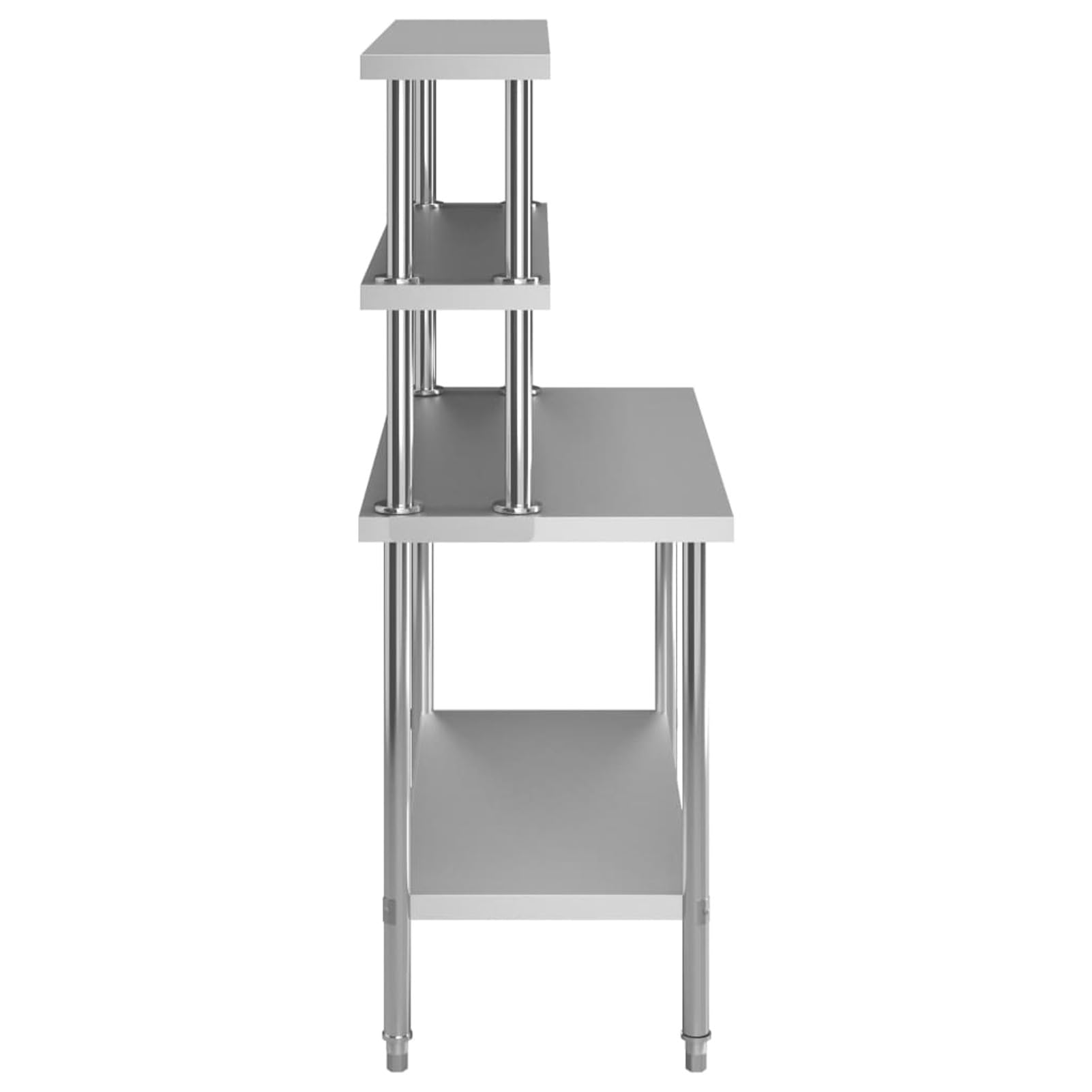 ShGaxin Mesa de Trabajo de Cocina con Estante Acero INOX 120x60x150 cm, Mesa De Cocina Comercial, Repisa Acero Inoxidable Cocina, Mesa Acero Inoxidable - 3054470