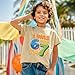 Weripoah I was 6 Now Im 7 Birthday Decorations Shirts Boy 7yr Old Gifts Shirt Boys 7th Party Graphic Tee Cute Tshirt for Kids(Apricot,130)