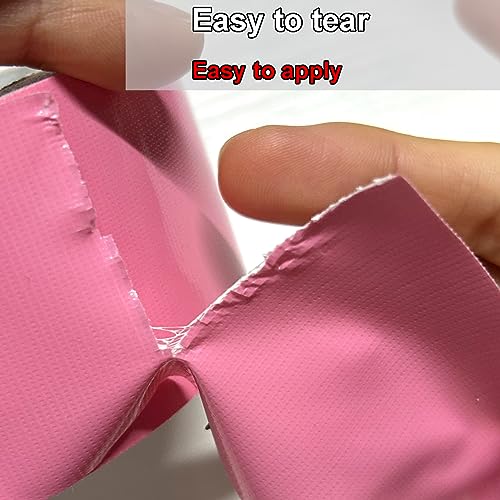 Image of 3 Roll Heavy Duty Tape - Professional Grade Outdoor Waterproof Tape, Hand Tearable, Repair Tape for Industrial & Professional Use, 1.88 Inch x 30 Yards, Pink