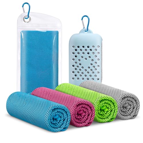 Finvizo 4 Pack Cooling Towels for Neck: Cool Towel Workout Sweat Towel, Grey (40