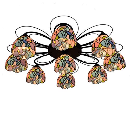 Vintage Pastoral Kolibri Deckenlampe Stil Mediterrane Handgemachte Glasmalerei Deckenleuchten Für Esszimmer Wohnzimmer Schlafzimmer Flur