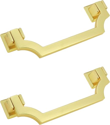 Miniatura 1 de Geesatis Distancia de agujero de 3.8 pulgadas  3.780 in, manijas doradas para cajones de gabinete, decoración moderna, manijas para muebles, con