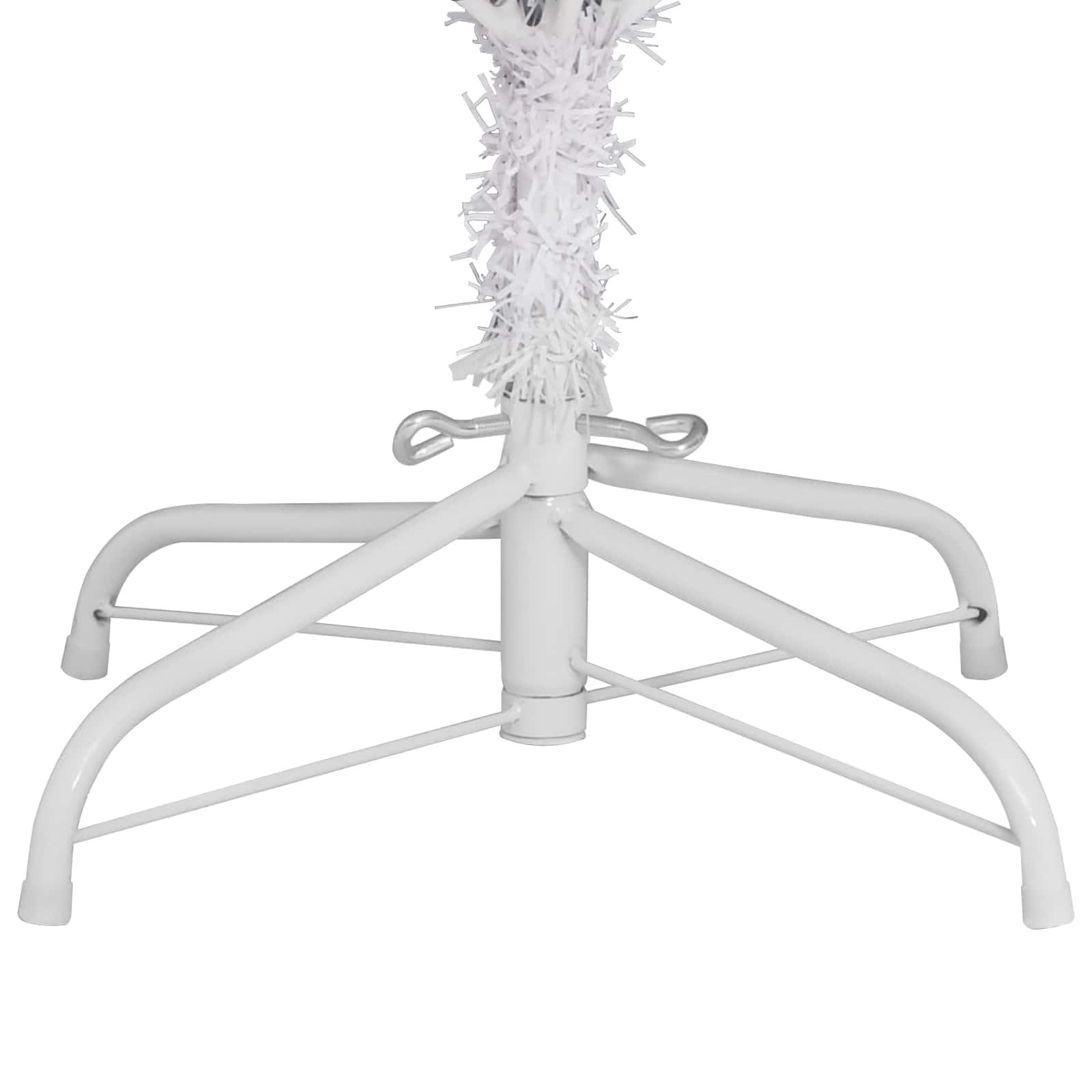 Künstlicher Weihnachtsbaum Weiß 180 cm PVC und Metall, 300 LED Lichterkette USB, lebensechte Spitzen, stabile Struktur für Wohnzimmer, Familie und geschützten Außenbereich