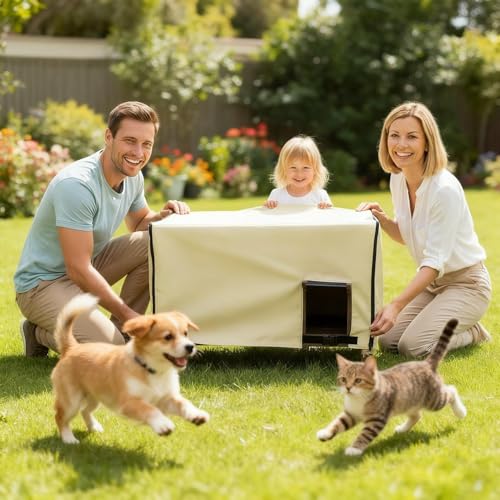 Hundezwinger Abdeckung,Mit Belüftung, Sichtschutz, In Großer Ausführung Und Isoliert - Wasserdichte Box Abdeckungen Für Hundeboxen,Für Winter, Zuhause, Laufstall, Camping, Reise, Bett, Innenbereich, A