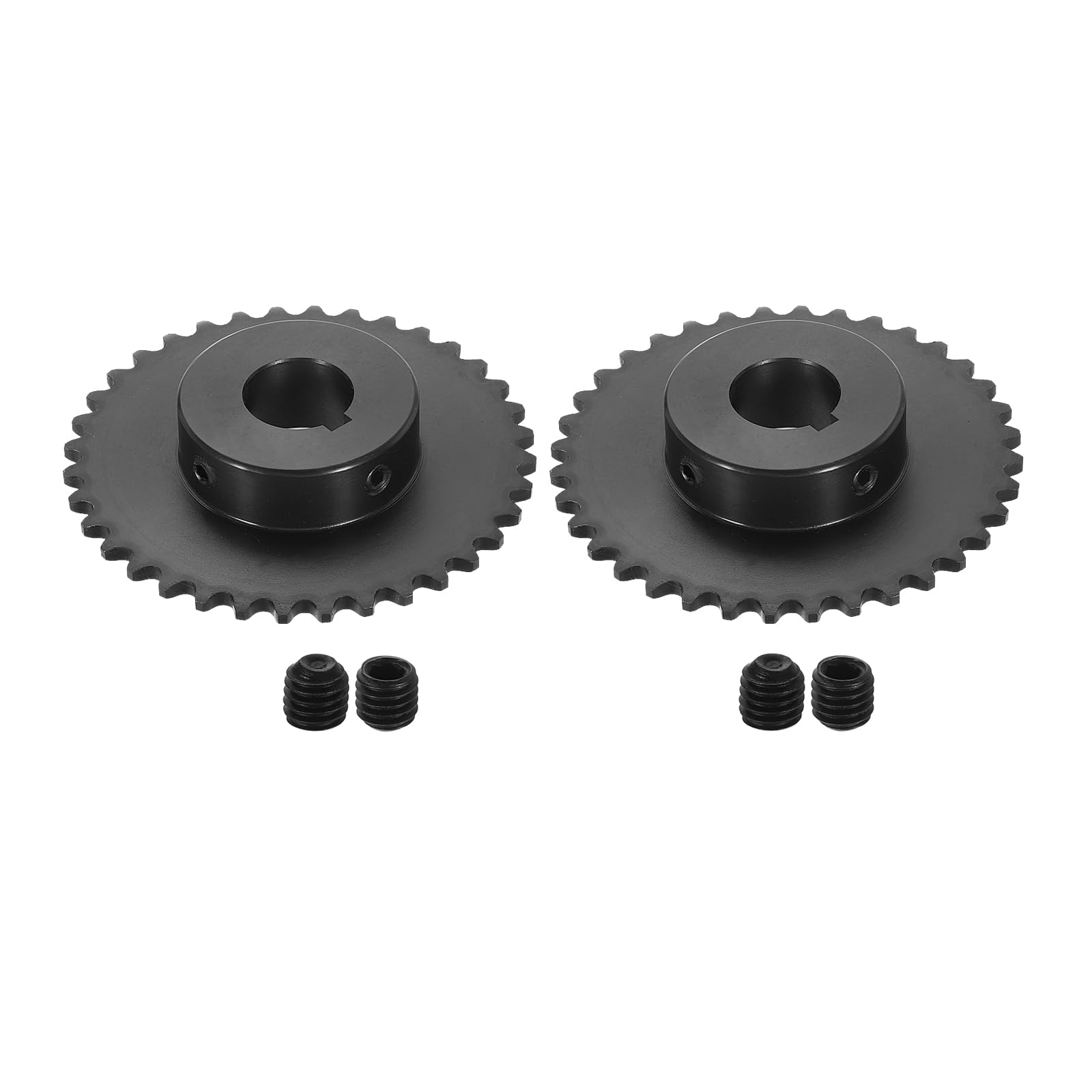 uxcell 2 Pcs #35 Chain Roller Sprocket 3/4" Bore, 24 Tooth C45 Carbon Steel ANSI #35 Roller Sprocket Round Hole with Set Screws for ISO 06C Chain — Amazon image 32