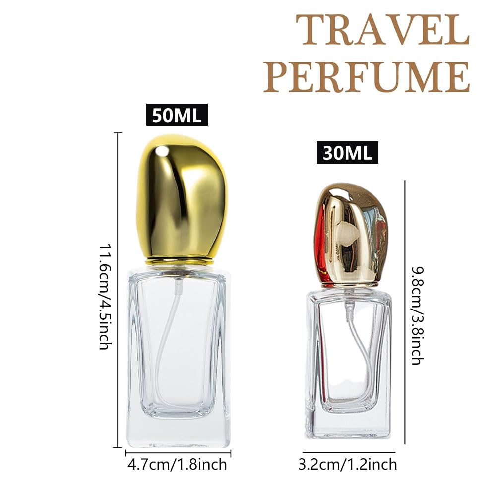 GOLDY&WENDY Tragbare Glas-Sprühflaschen für Duft, Mini-Parfüm-Reiseflaschen, leer, nachfüllbar, Parfümzerstäuber, feiner Nebel, 6 Stück