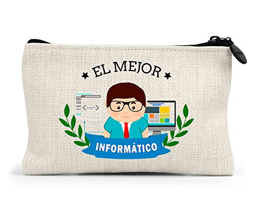 Planetacase   Monedero Personalizado   el Mejor informático del Mundo   Cierre con Cremallera   15x10 cm   Lino   informáticos Personalizado