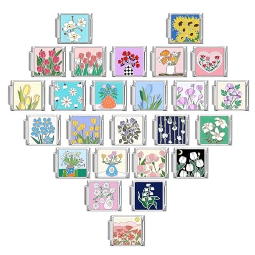 Italian Charm Set for Women, 9mm Italian Charms Link Handmade Bracelet DIY Module Italian Charm Necklaces Anklet Jewelry Gifts3