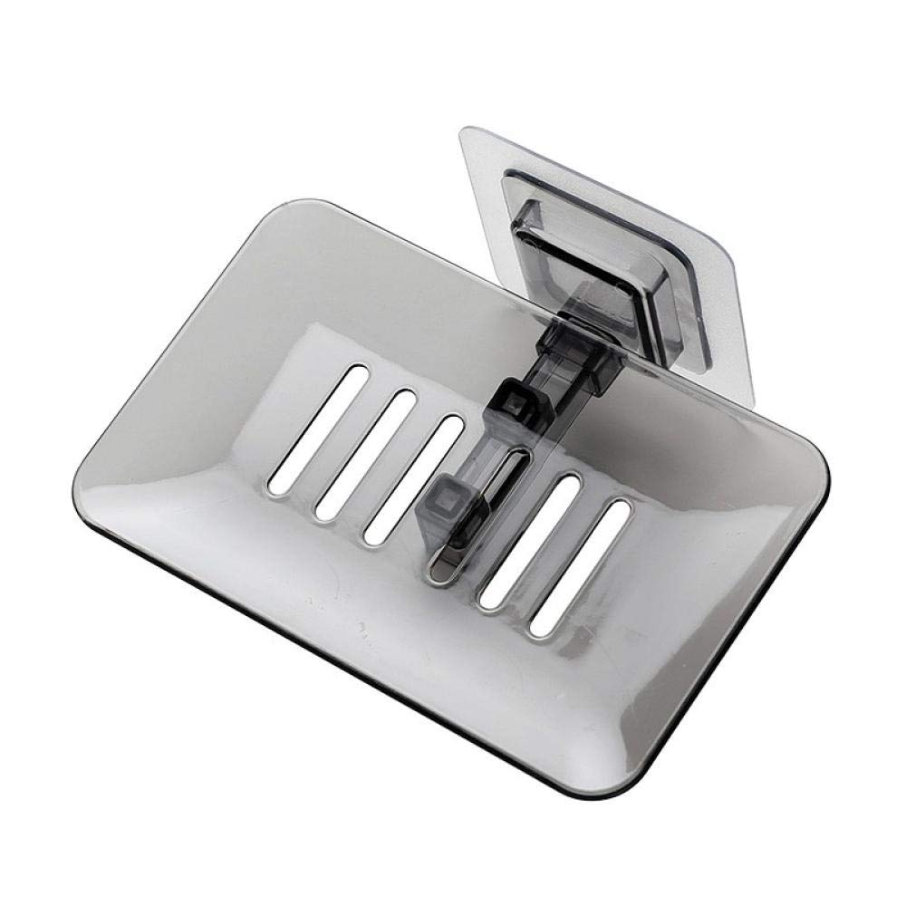 Rangement douche ventouse anti-stagnation avec boîte à savon noire drainante