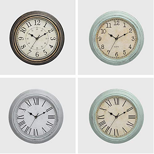 Lonbuys 12 Inch Vintage Retro Wall Clock, Silent Non-Ticking Quartz Decorative Wall Clocks With Large Numbers Easy To Read For Kitchen,Living Room,Bathroom ,Bedroom,Office,School(Gold Bronze) #TOP6