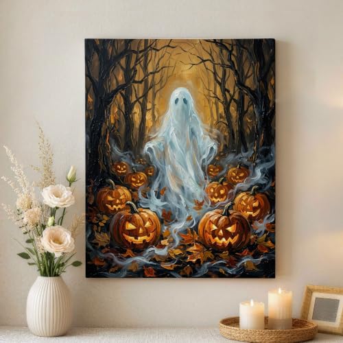 Lienzo de calabazas de Halloween decorativo cuadro para comedor y dormitorio hogareño