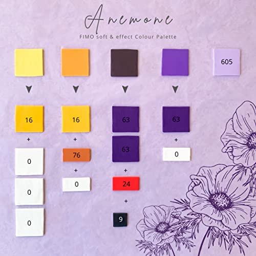 FIMO Soft & Effect Polymer Oven Modelling Clay - 57g - Set of 8 - The Anemone Collection, Assorted - Image 3