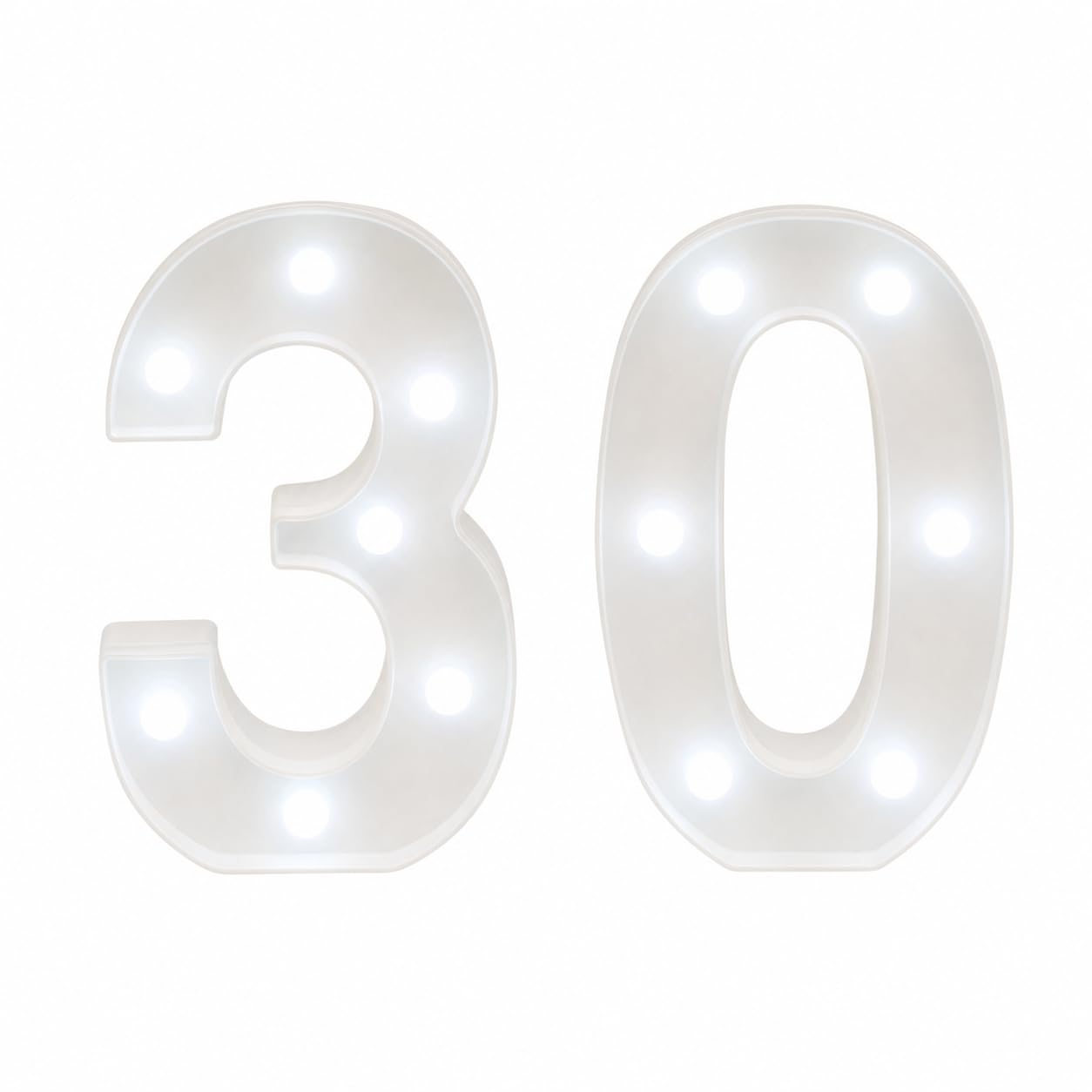 LED Light Up Numbers, 8.86 Inch LED Light Up Marquee Sign, for 30th Birthday Decor for Her/Him, Wedding Anniversary, Graduation, Home Bedroom Table Wall Party Backdrop Decor, Number-30