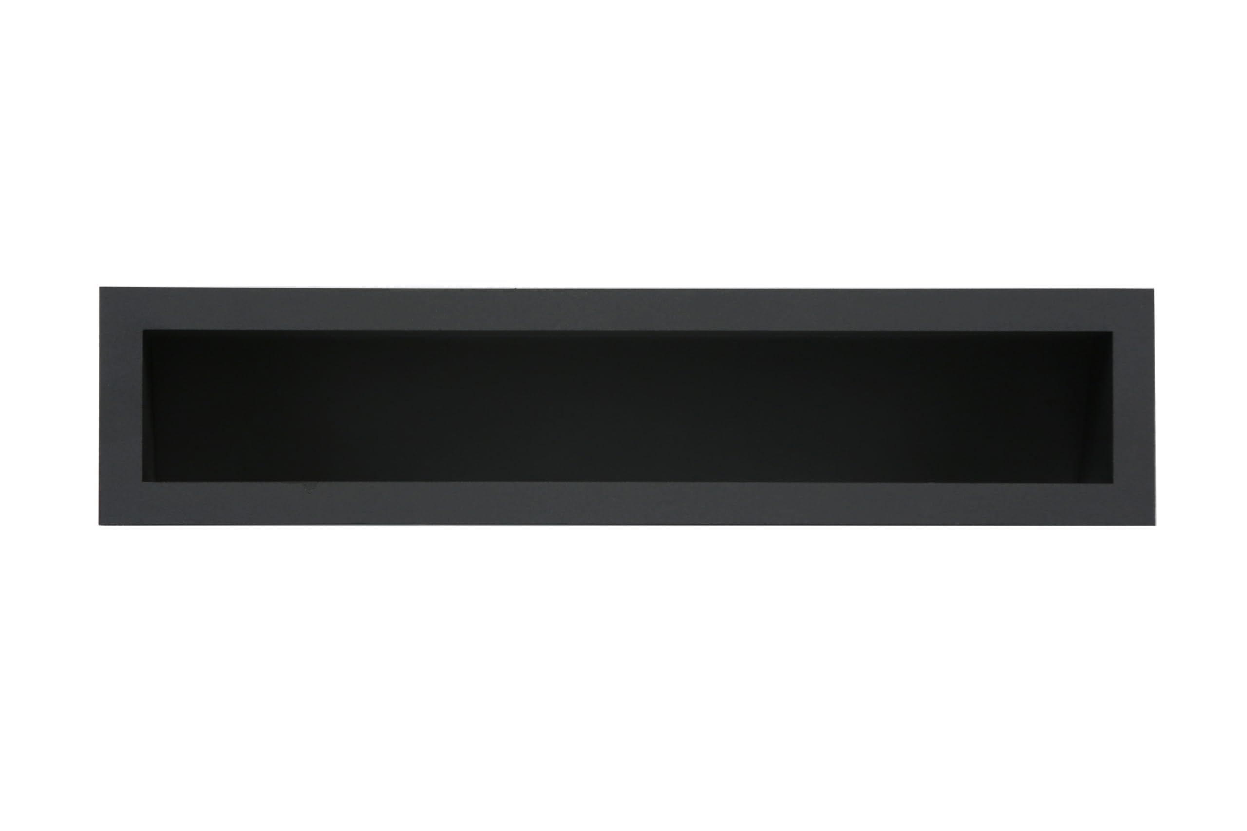 Demlou Black Ral 9005 Linear Ventilation Grille 30 X 9 Cm – Powder Coated Steel Air Vent For Chimney Fireplace Insert Stove And Wall, Heat Resistant Rectangular Convection Vent.