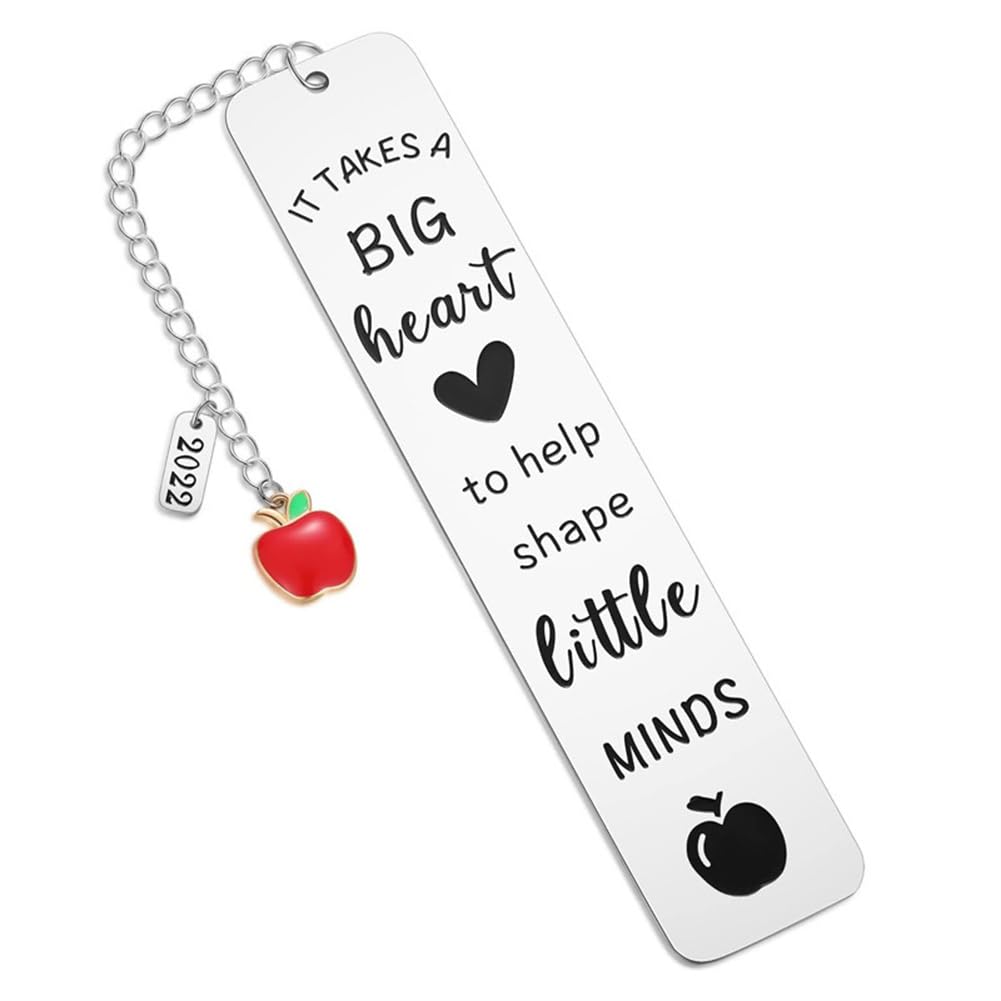 Lihonzhi Bookmark It Takes A Big Heart To Help Shape Little Minds Appreciation Gifts for Teacher Mentor Professor Leaving End of Term Retirement Back to School