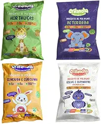 Kit 4 Biscoitos de Polvilho Crilancha: Hortaliças, Cenoura, Beterraba, Espinafre