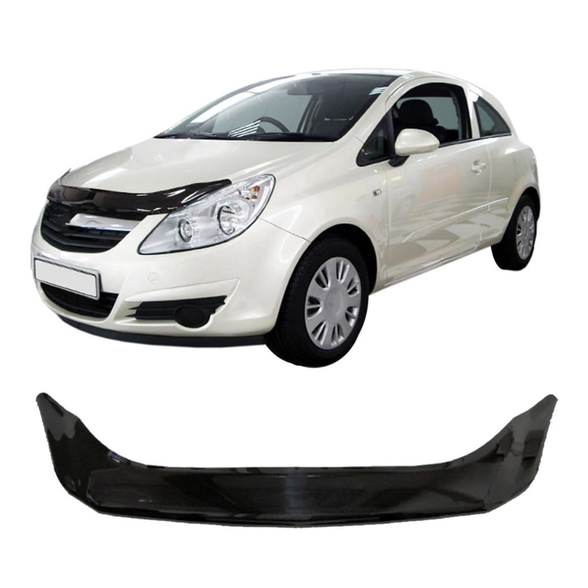 SCOUTT Bra de Capot Déflecteur de Protection pour Opel Corsa D 2006-2014, Aérodynamique, Assemblage Facile, Aucun Perçage Requis